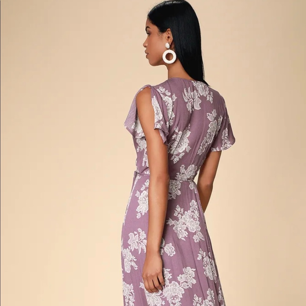 Lulu’s Heart of Marigold Floral Wrap Maxi Dress, M